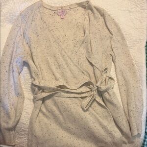 Isabel Maternity Light Speckled Knit Wrap Sweater